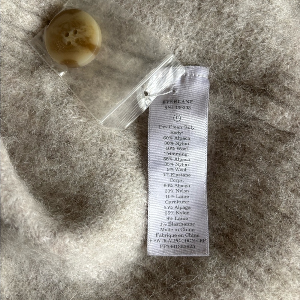 Everlane Cream Button-Up Cardigan View 4
